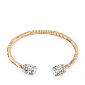 Rose Gold Adjustable Rhinestone Bangle